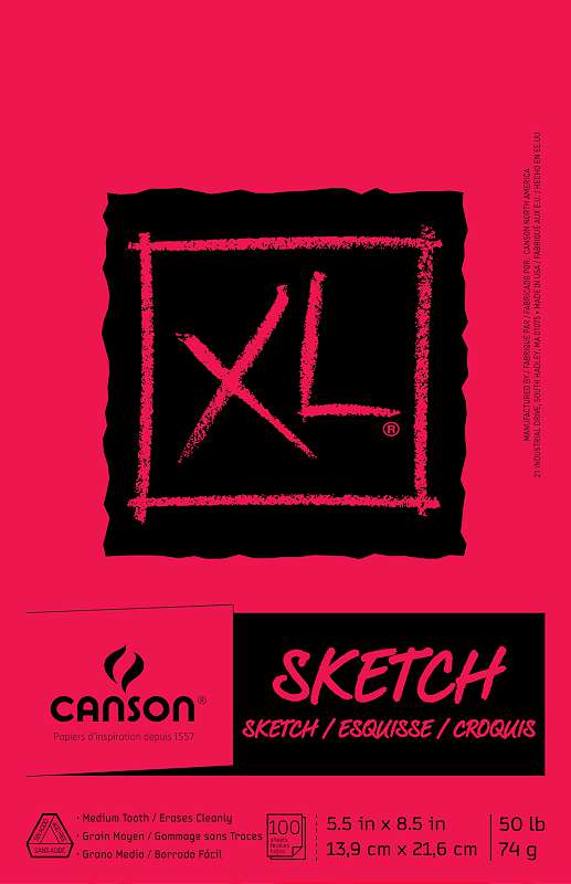 Canson XL Sketch Foldover Pad 5.5"X8.5" 100 Sheets