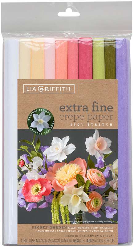Extra Fine Crepe Paper 10/Pkg Secret Garden
