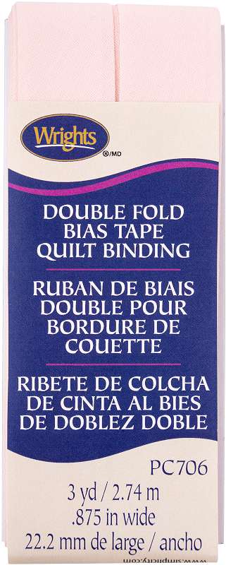 Wrights Double Fold Quilt Binding 7/8"X3yd Rosewater
