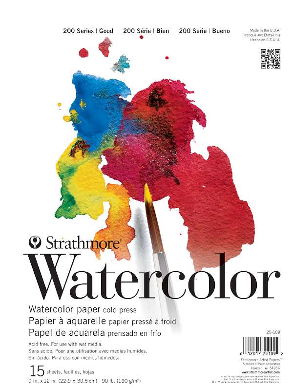 Strathmore Student Watercolor Pad 9"X12" 15 Sheets