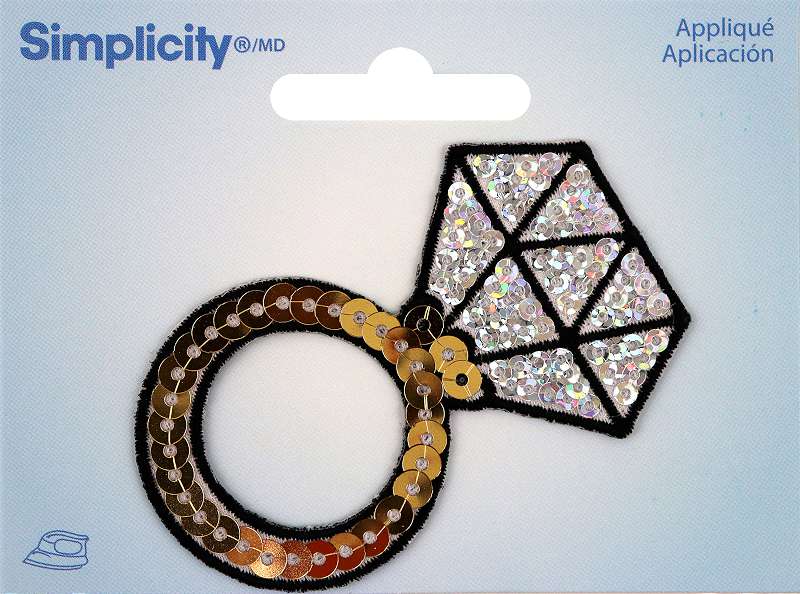 Wrights Sequin Iron-On Applique Diamond Ring