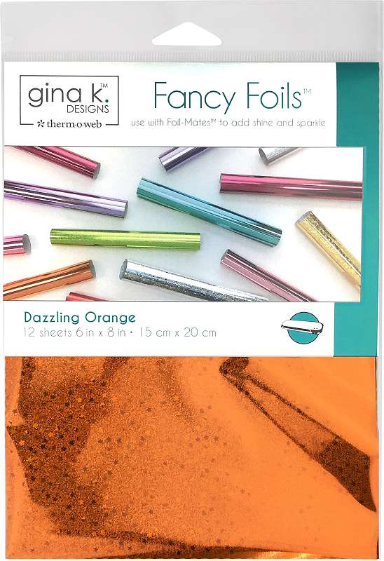 Gina K Designs Fancy Foil 6"X8" 12/Pkg Dazzling Orange Holographic