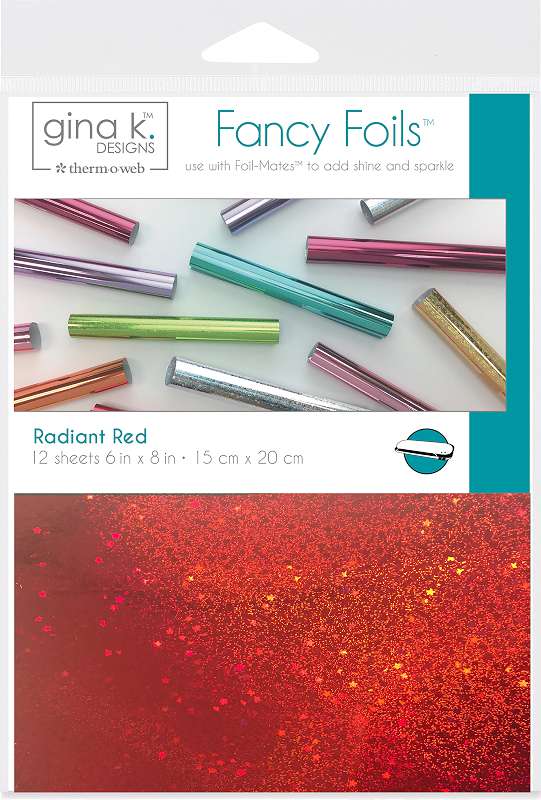 Gina K Designs Fancy Foil 6"X8" 12/Pkg Radiant Red