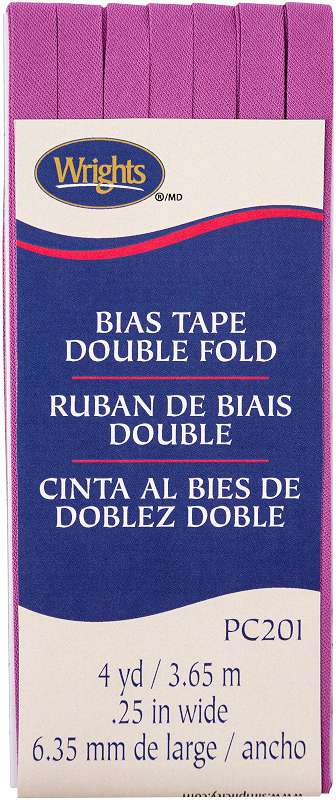 Wrights Double Fold Bias Tape 1/4"X4yd Radiant Orchid