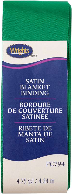 Wrights Single Fold Satin Blanket Binding 2"X4-3/4yd Emerald