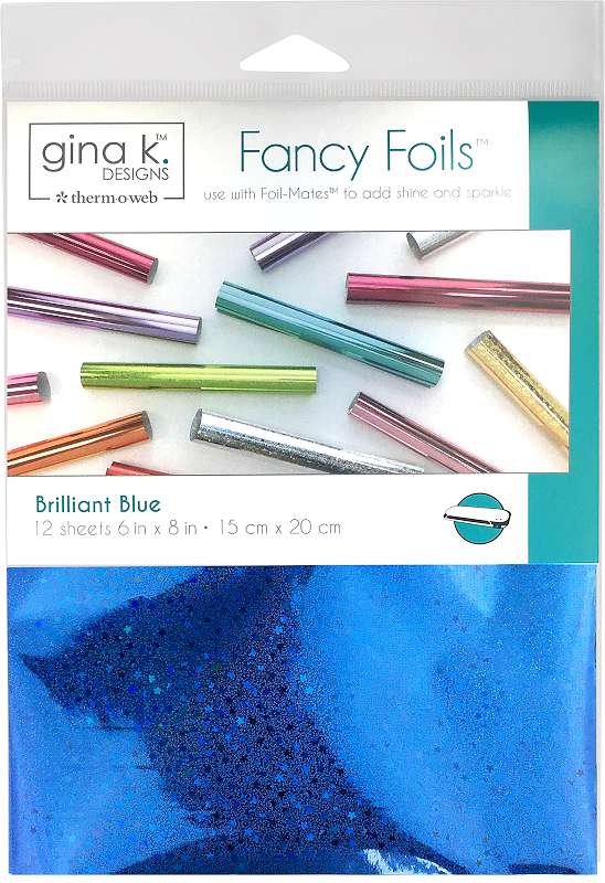 Gina K Designs Fancy Foil 6"X8" 12/Pkg Brilliant Blue Holographic
