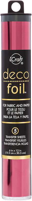 Deco Foil Transfer Sheets 6"X12" 5/Pkg Wild Cherry