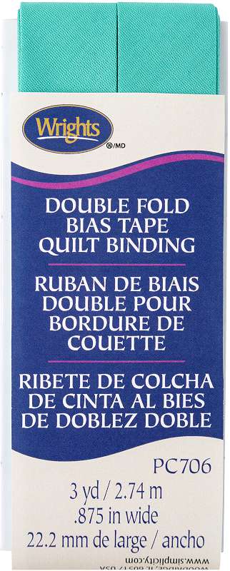 Wrights Double Fold Quilt Binding 7/8"X3yd Aquamarine II