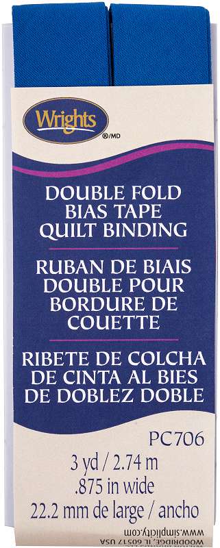 Wrights Double Fold Quilt Binding 7/8"X3yd Snorkel Blue