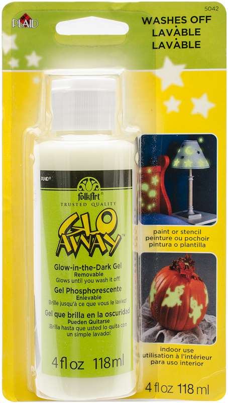 Glo Away Removable Glow-In-The-Dark Paint Carded 4oz Green