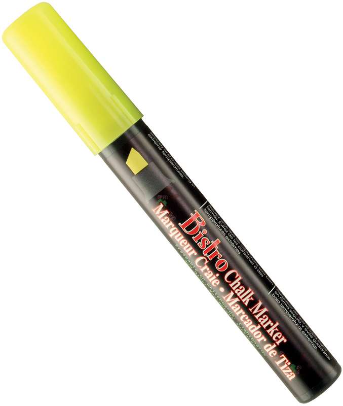 Bistro Chalk Marker Chisel Tip Fluorescent Yellow