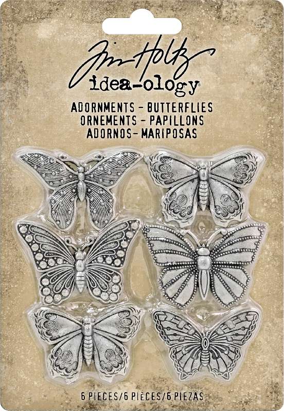 Idea-Ology Metal Adornments 1" 6/Pkg Butterflies
