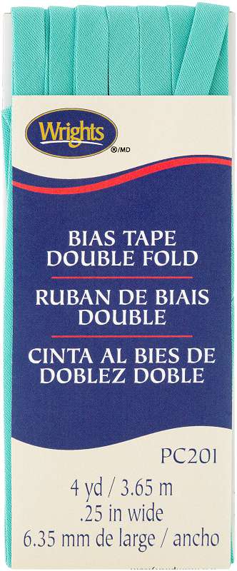 Wrights Double Fold Bias Tape 1/4"X4yd Aquamarine II