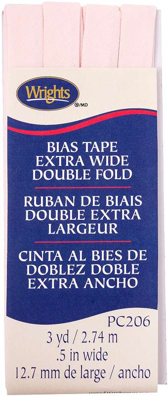 Wrights Double Fold Bias Tape 1/2"X3yd Rosewater