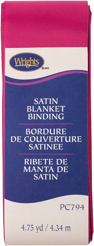 Wrights Single Fold Satin Blanket Binding 2"X4-3/4yd Hot Magenta
