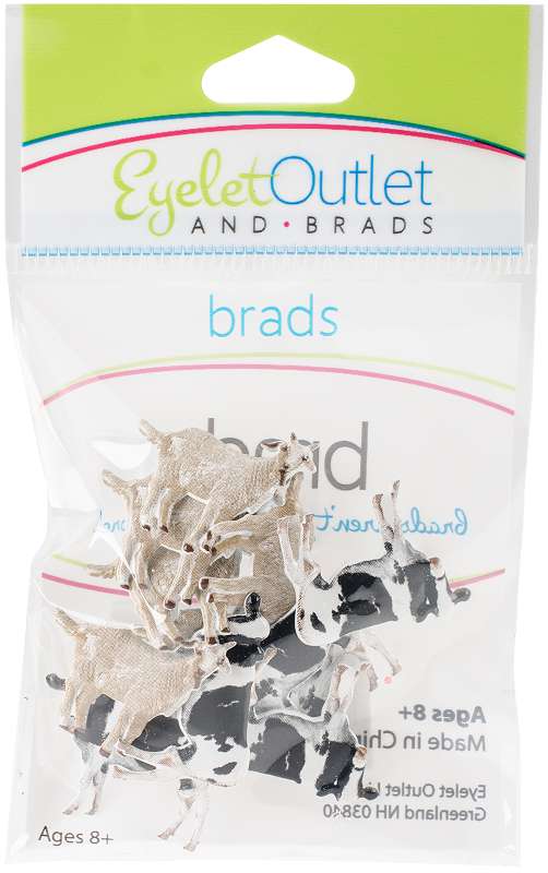 Eyelet Outlet Shape Brads 12/Pkg Cow & Goat