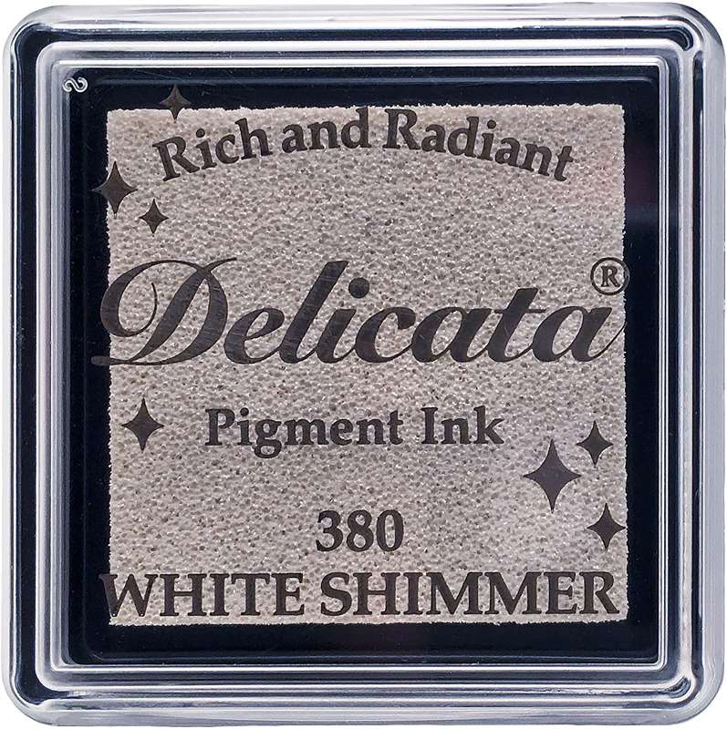 Delicata Small Pigment Ink Pad White Shimmer