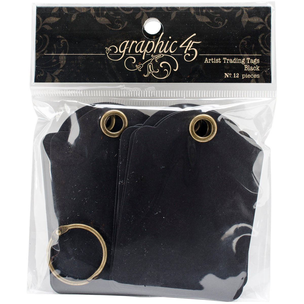 Graphic 45 Staples Artist Trading Tag Album 3.5"X2.5" Black