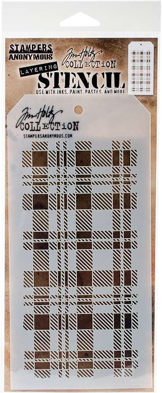 Tim Holtz Layered Stencil 4.125"X8.5" Plaid