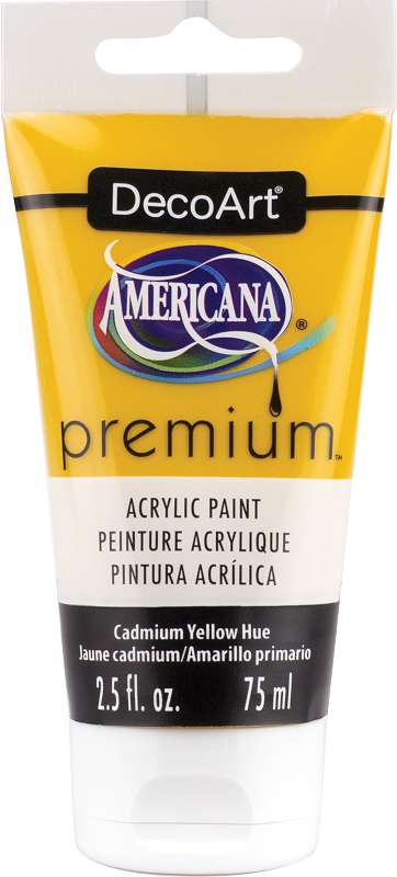 Americana Premium Acrylic Paint Tube 2.5oz Cadmium Yellow Hue