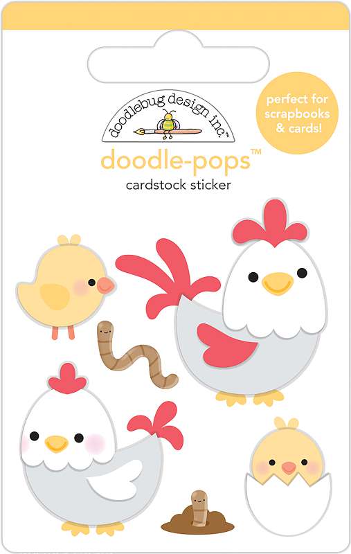 Doodlebug Doodle-Pops 3D Stickers Hen & Chicks