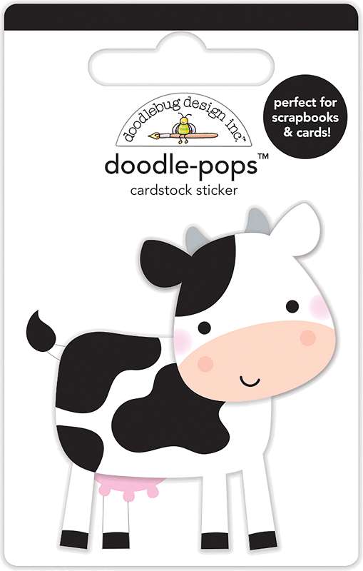 Doodlebug Doodle-Pops 3D Stickers What's Moo?