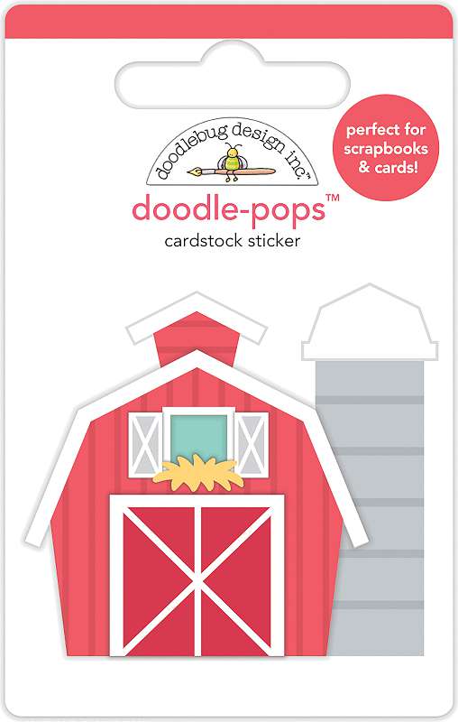 Doodlebug Doodle-Pops 3D Stickers Red Barn