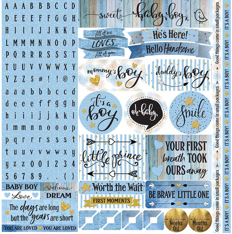 Oh Baby Boy Alpha Stickers 12"X12"  
