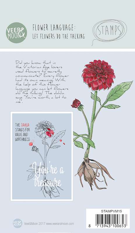 Veer & Moon Flower Language A6 Stamps The Dahlia Stands For Value