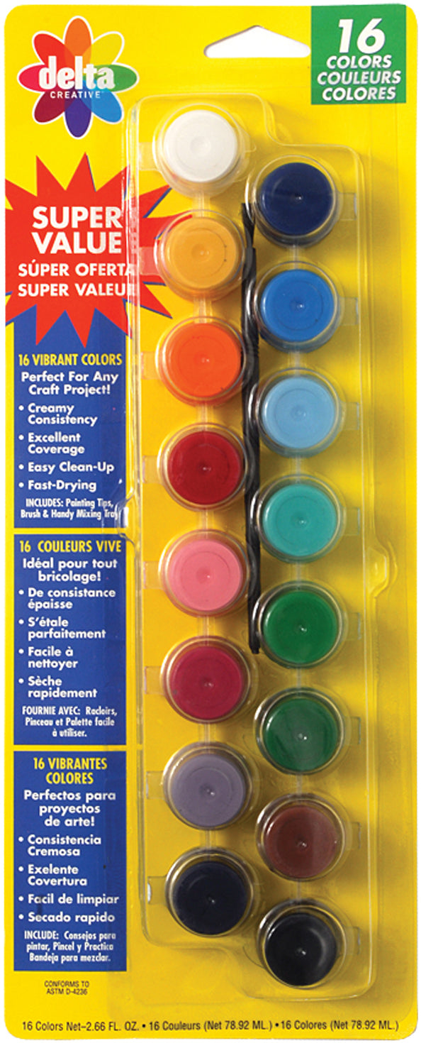 Ceramcoat Acrylic Paint Pots 16/Pkg Vibrant