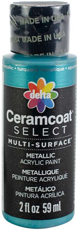 Ceramcoat Select Multi-Surface Paint 2oz Metallic Aqua