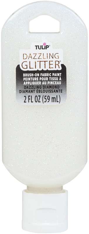 Tulip Dazzling Glitter Brush-On Fabric Paint 2oz Diamond