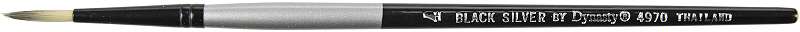 Black Silver Short Handle Brush Round, Size: 4