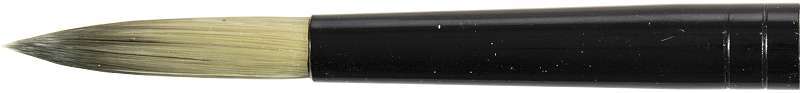Black Silver Short Handle Brush Round, Size: 8