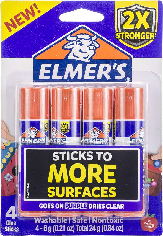 Elmers Extra Strength Glue Sticks 4/Pkg .21oz Each