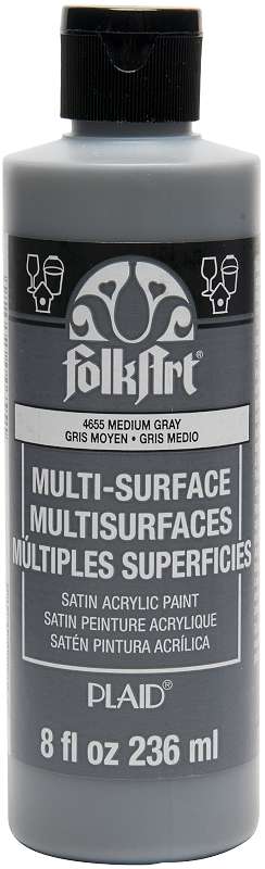 FolkArt Multi-Surface Paint 8oz Medium Gray