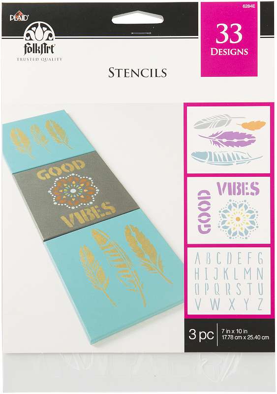 FolkArt Stencil Value Pack 7"X10" 3/Pkg Bohemian