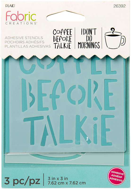 Fabric Creations Adhesive Stencil 3"X3" Coffee