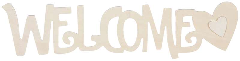 Wood Word - Welcome 12"X2.75"X0.3"