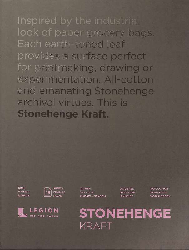 Stonehenge Paper Pad 9"X12" 15 Sheets/Pkg Kraft 90lb