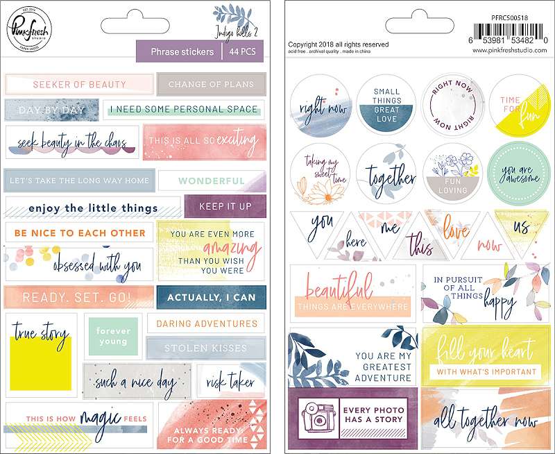 Indigo Hills 2 Phrase Stickers 5"X7" 44/Pkg  