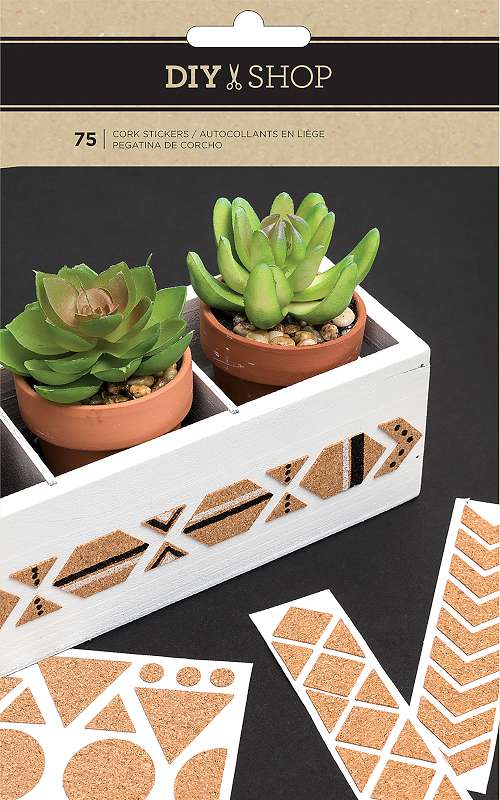 DIY Shop Cork Stickers 75/Pkg Assorted Shapes & Sizes
