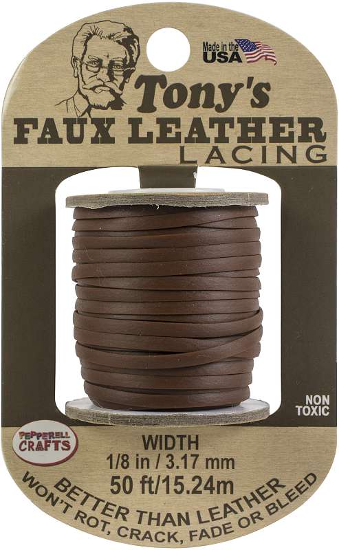 Faux Leather 1/8"X50ft Brown