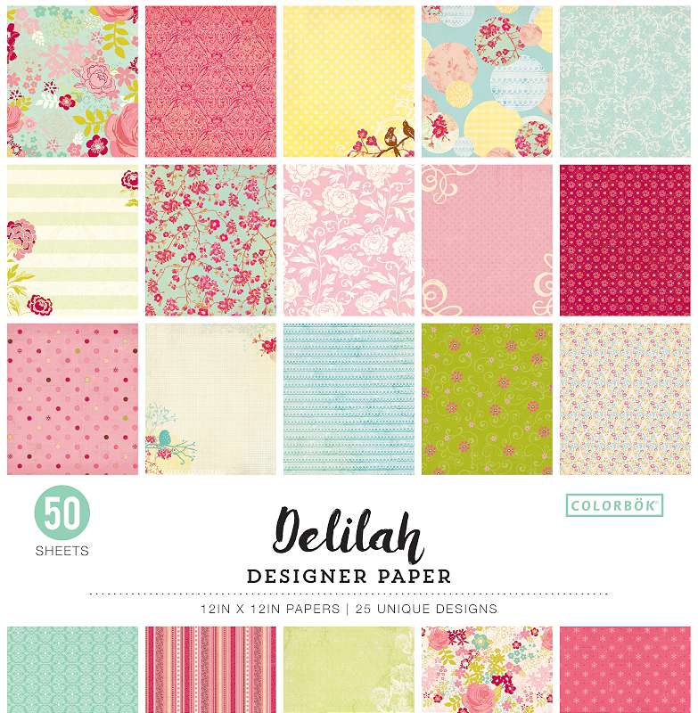 Colorbok 68lb Designer Single-Sided Paper 12"X12" 50/Pkg Delilah, 25 Designs/2 Each