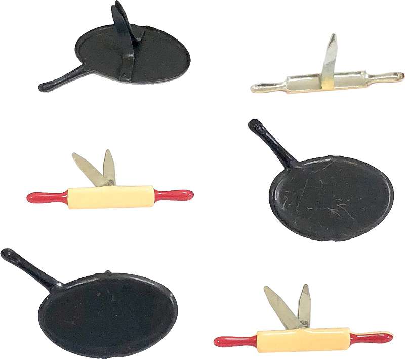 Eyelet Outlet Shape Brads 12/Pkg Pan & Rolling Pin