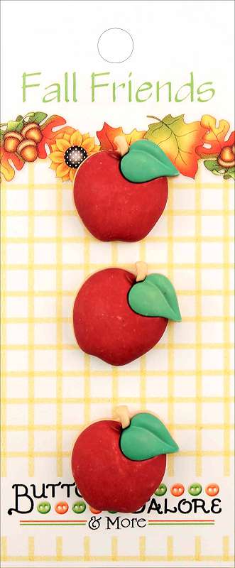 Buttons Galore Fall Buttons 3/Pkg Apples