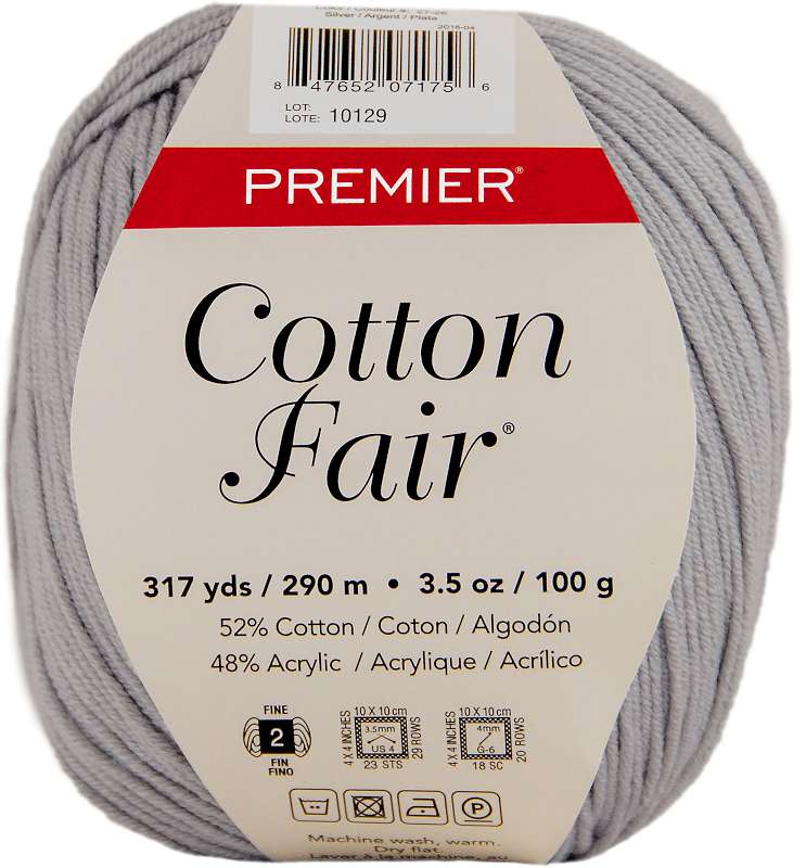 Premier Yarns Cotton Fair Solid Yarn Silver