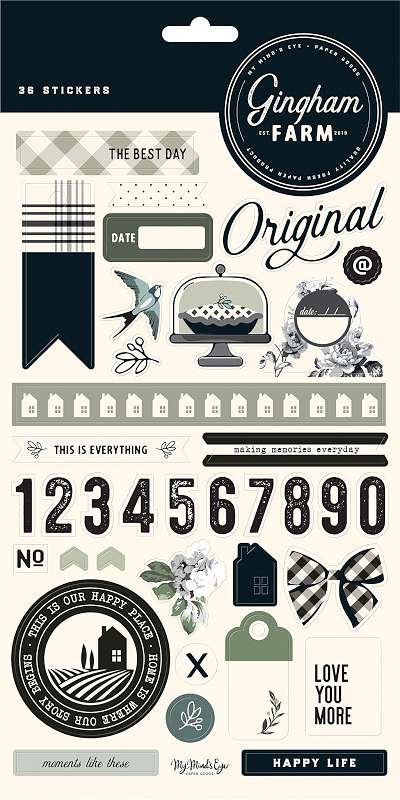 Gingham Farm Stickers 6"X12"  