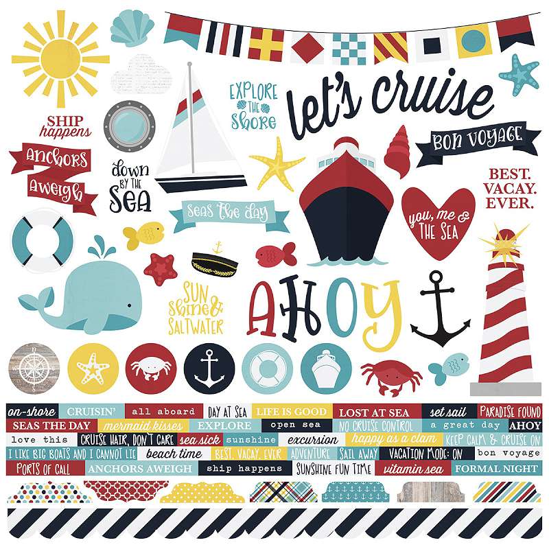 Cruisin' Cardstock Stickers 12"X12" Combo