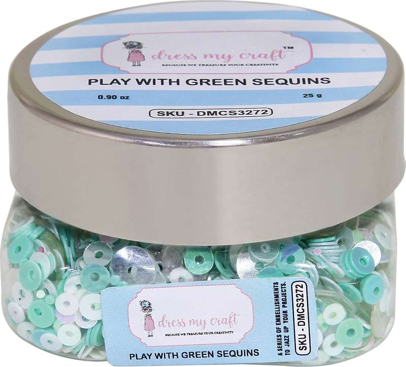 Dress My Crafts Sequins 25gms Play With Green
